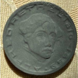 Antique 1920 75 Pfennig Notgeld der Stadt Aachon Coin